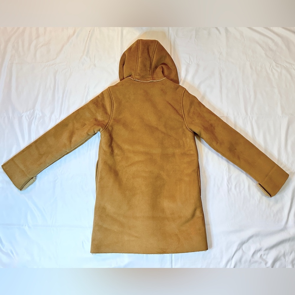 Vintage Y2K Gap Suede Hooded Winter Coat - Tan/Brown - Women’s XS / Girl’s XL - Picture 6 of 12